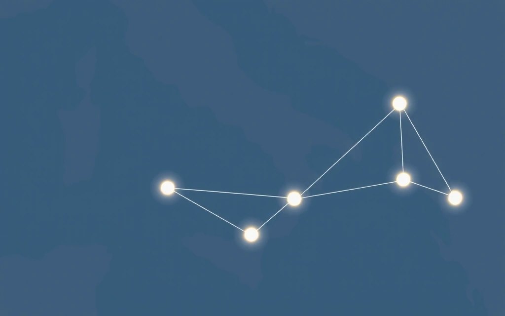 Mappa stilizzata dell'Adriatico con punti luce che rappresentano le città collegate da linee dinamiche