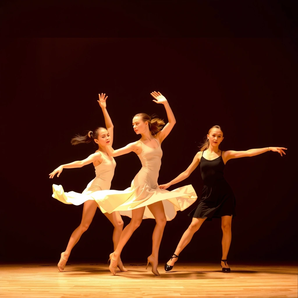 Ballerini di danza contemporanea in movimento