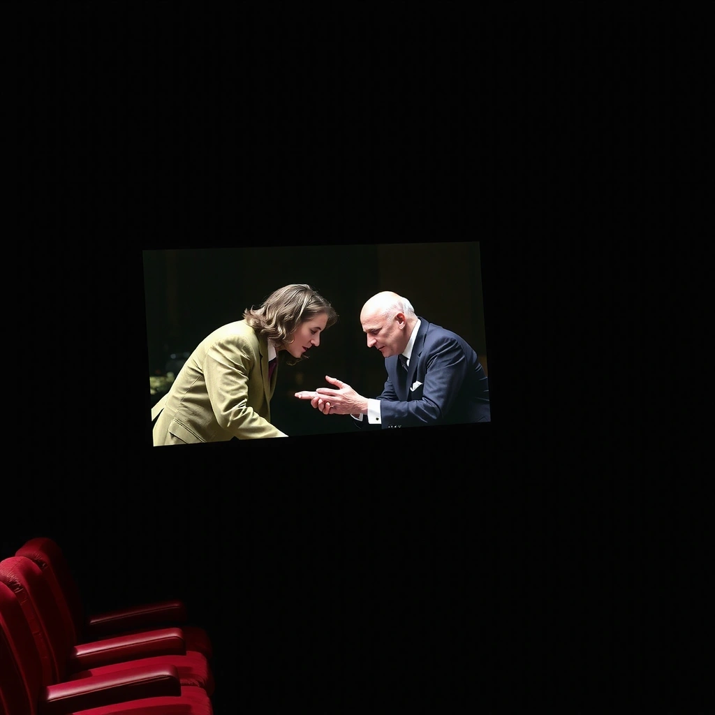 Schermo cinematografico con film d'autore italiano